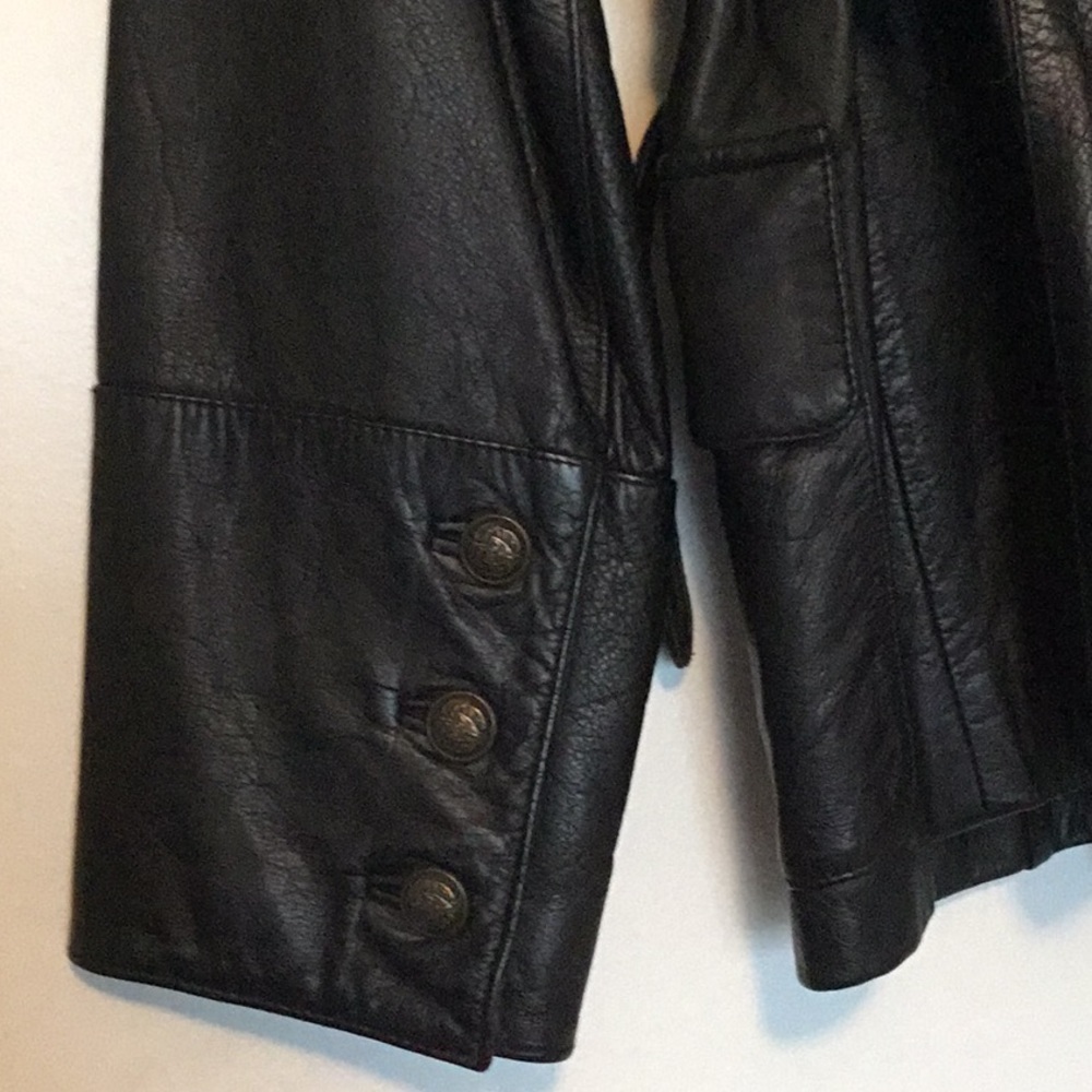 Otello Pelle Black Leather Jacket - Picture 4 of 8